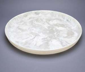 Plateau rond en résine de conception artisanale, prix abordable, plats de service en résine à motif tourbillonnant, assiettes décoratives de table - Product Image 5