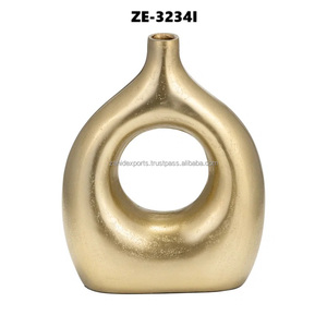 Vase à fleurs en fer de luxe moderne et minimaliste, design artisanal à motifs uniques, style côtier, écologique, couleur personnalisée Zahid - Product Image 2