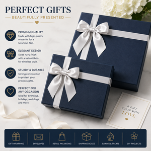 Boîte cadeau rigide de luxe avec ruban et fermeture magnétique, emballage en papier premium pour bijoux de mariage, cosmétiques et occasions spéciales - Product Image 6