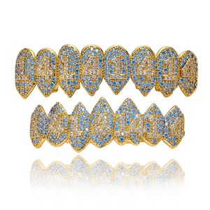 Juego de Grillz Dentales Plateados con Moissanita para Hombre, Estilo Hip Hop, Parte Superior e Inferior, con Incrustaciones Brillantes, Estilo Punk, Joyería Certificada IGI - Product Image 4