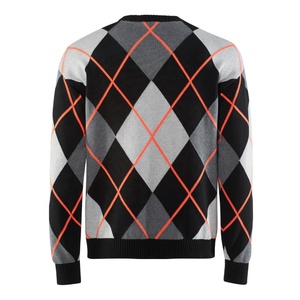 Men's Knitted <b>Argyle</b> Pattern Pullover <b>Sweater</b> Full Sleeve Regular Fit Autumn Wear 2027 - Product Image 6