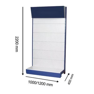 ชั้นวางสินค้าแบบตั้งพื้นพร้อมแผงเพ็กบอร์ดสำหรับจัดเก็บและโชว์เครื่องมือช่าง - Product Image 1