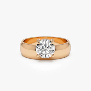 Bague de fiançailles pour femme en or jaune 1 carat, diamant rond taille brillant, qualité supérieure, certifiée IGI, VS-VVS, style luxueux - Product Image 6