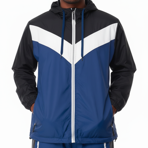 เสื้อแจ็คเก็ตกันลมผู้ชายแบบมีฮู้ดถอดได้ แต่งสีตัดกัน ปิดด้วยซิป เสื้อผ้าลำลองผู้ชาย>เสื้อแจ็คเก็ตผู้ชายไซส์ใหญ่ - Product Image 6