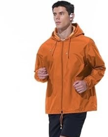 Men's Lightweight Windbreaker <b>Jacket</b> - Breathable and <b>Waterproof</b> with Hood for Outdoor Activities and Casual Wear - Product Image 3