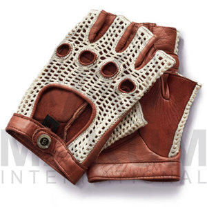 Men's Leather Driving Gloves Classic Snap Closure Design Professional Dressing Gloves for Formal Occasions tow tone gloves - Product Image 5