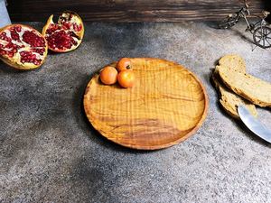Plato de Servir Redondo de Madera de Acacia para el Hogar y la Cocina, Plato para Aperitivos, Plato de Madera para Decoración de Bodas, Plato de Madera para la Cena - Product Image 2