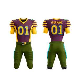 ชุดยูนิฟอร์มอเมริกันฟุตบอลชาย เสื้อคอวีแขนสั้น กางเกงขายาว ชุดพิมพ์ลายแบบระเหิด ระบายอากาศได้ดี ซับเหงื่อ ทรงพอดีตัว - Product Image 5