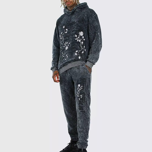 Ensemble de survêtement évasé 100 % coton de haute qualité délavé à l'acide pour hommes – Matière durable – Vente en gros - Product Image 1
