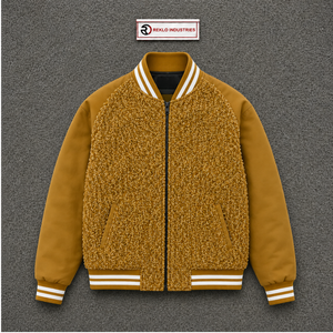 LUXURY GOLD <b>ZIP</b> <b>UP</b> <b>JACKET</b> FOR MEN PREMIUM STYLE FASHIONABLE Casual Style Polyester Cotton Blend Autumn Wear Turn-down Collar Reg - Product Image 5