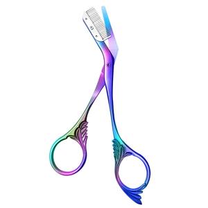 1 tijera para cejas con peine de acero inoxidable, recortadora de cejas para mujeres y hombres, tijeras para recortar las cejas, cuidado sin esfuerzo - Product Image 2