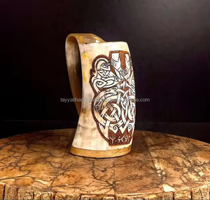 Taza grande de cuerno de búfalo de gran calidad, taza de cuerno vikingo pulido artesanal, producto de ágata de alta calidad, bebida de restaurante - Product Image 3