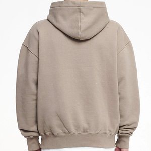 Vente en gros de sweat à capuche unisexe vierge en Polyester/Coton, coupe droite et ample, épaules tombantes, en molleton bouclette, de haute qualité, longueur standard - Product Image 2