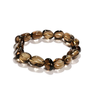 super <b>bracelet</b> smoky quartz tumbled Crystal <b>bracelet</b> Natural Gemstone Jewelry Men and Women Gift Energy Meditation Bangle - Product Image 3