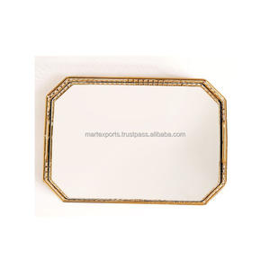 Plateau de service en métal de qualité supérieure fabriqué à la main plateau finition antique avec poignées idéal pour la cuisine, la salle à manger, la maison et le bureau - Product Image 1