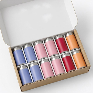 Custom Rigid <b>Kraft</b> Paper Slotted <b>Box</b> for 12 Beverage Cans Rectangle Recyclable Packaging with Sponge Liner - Product Image 3