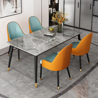 Ensemble de table à manger en bois moderne - Design minimaliste de luxe, durable, 4 places, pour la maison et l'hôtel