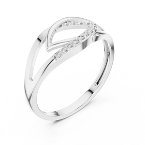 Anillos de oro macizo de 14k para mujer con diseño minimalista de diamantes de corte redondo y tallo dividido, ideales para regalo, compromiso, aniversario o boda. - Product Image 3