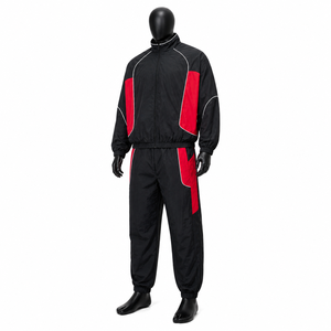 Black Red Plaid Color Block Waterproof Windproof <b>Windbreaker</b> Sets All Seasons Trendy Fashion Wholesale Custom - Product Image 4