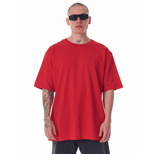 เสื้อยืดคอตตอนสำหรับผู้ชายและผู้หญิง ทรงหลวมไหล่ตก สไตล์ลำลอง สตรีทแวร์ แฟชั่นฤดูร้อน รับผลิตแบบ OEM ไซส์ใหญ่ - Product Image 1