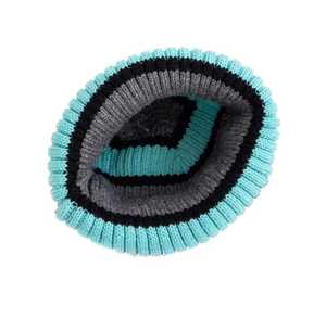 Unisex Solid <b>Beanie</b> Hat 100% Polyester Adjustable Breathable <b>Waterproof</b> Winter Knit Gray Turquoise Black Contrast Color Casual - Product Image 2