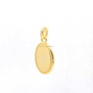 925 joyas de plata esterlina chapado en oro joyería grabado colgante encantos liso Oval en blanco colgante del encanto de la joyería de las mujeres - Product Image 6