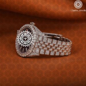 Charm_Jewells Luxury Women Stainless Steel <b>Watch</b> Tonneau Case 38mm Analog Quartz Sapphire Crystal <b>Diamond</b> Bracelet Fashion - Product Image 3