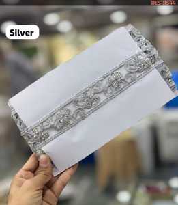 Ribete de encaje floral bordado con diseño de hojas, 100% poliéster, 3 cm de ancho, rollo de 9 metros para ropa étnica, bolsos, zapatos y textiles para el hogar - Product Image 1