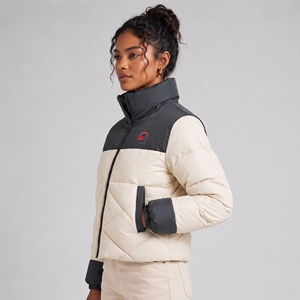 Blouson matelassé pour femme, élégant, décontracté, pour l'hiver, coupe ample, à capuche, couleur unie, rembourré en coton - Product Image 2