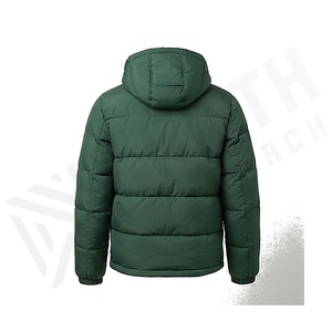 Hooded Quilted Waterproof <b>Bubble</b> Jacket Black Full Sleeve Winter Windproof Cotton Shell Knitted Fabric Polyester Filling Stand - Product Image 2