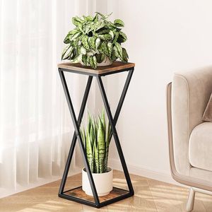 Base de hierro de 3 niveles para flores, diseñada para varios tamaños de plantas y opciones de exhibición decorativa - Product Image 6