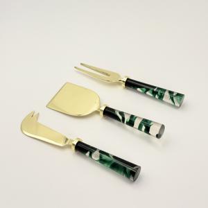Juego de Servidor de Queso de Metal de Lujo con Mango de Resina, Elegante Cuchillo y Espátula para Queso de Acero Inoxidable para Catering de Bodas - Product Image 6