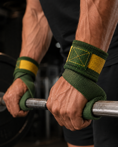 Unisex Green Neoprene Lightweight Eco-Friendly Wrist <b>Support</b> Straps Adjustable Hook Loop Non-Slip Weight Lifting Strength - Product Image 2