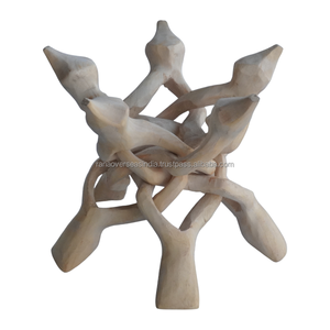 แท่นวางของตกแต่ง 5 ขา ทำจากไม้ธรรมชาติแกะสลักด้วยมือ ขนาด 8 นิ้ว สำหรับคริสตัล ลูกแก้ว ไข่นกกระจอก ถ้วยสมุนไพร DIY-เฟิงชุย ตกแต่งบ้าน - Product Image 3