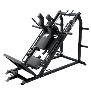 Machine de musculation multifonction compacte en acier robuste à charge de plaques pour hack squat, soulevé de mollets et presse à jambes - Product Image 2