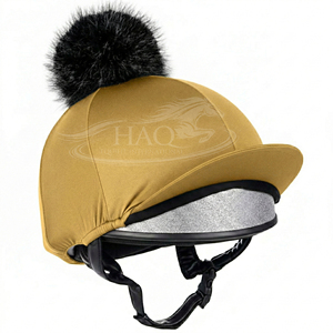 Funda para Casco de Equitación de Fabricante OEM, con Pompón de Piel Sintética, Elástica, de Seda, Premium, al por Mayor - Product Image 6