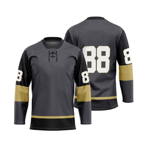 เสื้อฮอกกี้น้ำแข็งปักลายทวิลล์แบบกำหนดเอง OEM ปี 2026 พร้อมลายพิมพ์แบบซับลิเมชั่น จัดส่งรวดเร็ว ปรับแต่งได้สำหรับทีม - Product Image 5