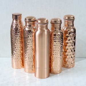 Daily Drinking Copper Water <b>Bottle</b> for Adults-Leak Proof Anti-Corrosion Coating Minimalist Design Unique Hammered Finish - Product Image 5