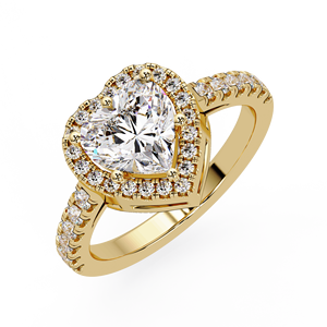 Anillos de Diamantes Cultivados en Laboratorio con Halo de Oro Sólido de 14K Certificados por IGI, Anillos de Boda Certificados por IGI, Anillos de Aniversario Personalizados al por Mayor - Product Image 3