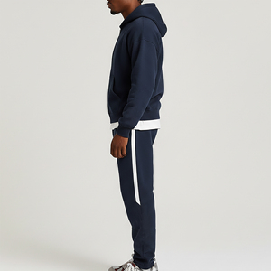 Wholesale Affordable Price Streetwear Zipper 100% Cotton French Terry Zip up Tracksuit Breathable Heavyweight Crop Sweatsuit - Product Image 5
