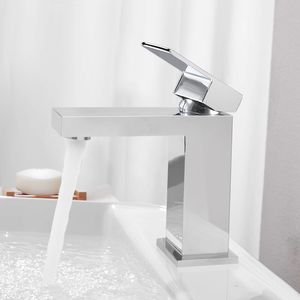 Rubinetto da Bagno Moderno Monocomando in Ottone Massiccio Cromato Lucido, Elegante Rubinetto per Lavabo Cromato - Product Image 2