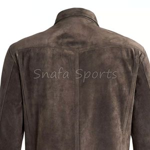 Camisa de cuero de gamuza de diseño para hombre, fabricada profesionalmente, de manga larga, para otoño, en venta. - Product Image 6