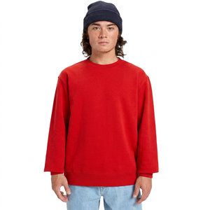 Men's Oversized Solid <b>Navy</b> Cotton Crew Neck Pullover <b>Sweatshirt</b> Casual Autumn Wear - Product Image 6