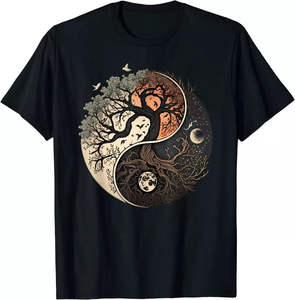 Camiseta de manga corta 100% algodón de alta calidad con diseño de Flor de la Vida, Geometría Sagrada, Yoga, para hombre, corte holgado, estampada. - Product Image 5