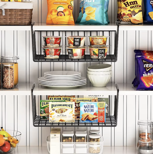 OEM/ODM Vietnam Cabinet Hanging Storage Rack Punch Free Snack <b>Book</b> Basket Kitchen Organizer Shelf - Product Image 2