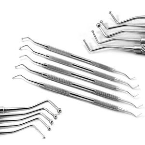 Sonda dental manual de doble punta de acero inoxidable de grado médico con certificación CE ISO, tipo Addler, para instrumento de limpieza dental - Product Image 1