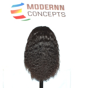 Perruque naturelle HD en cheveux humains vierges Remy indiens bouclés, non traités, alignés sur les cuticules, à double trame, pour tissage fusionnel - Product Image 2