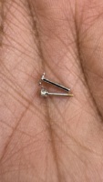 Piercing tendance pour nez, lèvre ou labret, serti de diamants véritables de 1,80 mm, en or blanc 18 carats plaqué platine, pour mariage, fiançailles ou soirée