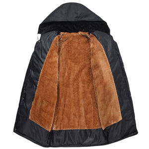 Men's Premium <b>Waterproof</b> Canvas Bomber Puffer <b>Jacket</b> Hooded Full Sleeve <b>Light</b> Winter Casual - Product Image 2