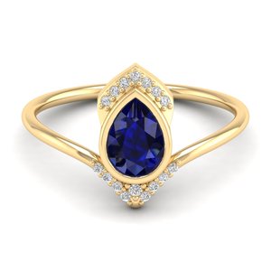 Anillo de Plata de Ley 925 con Zafiro Azul Corte Pera de 0.75 Quilates, Certificado GRA, Precio al por Mayor REYES, Joyería para Regalo de Boda - Product Image 6